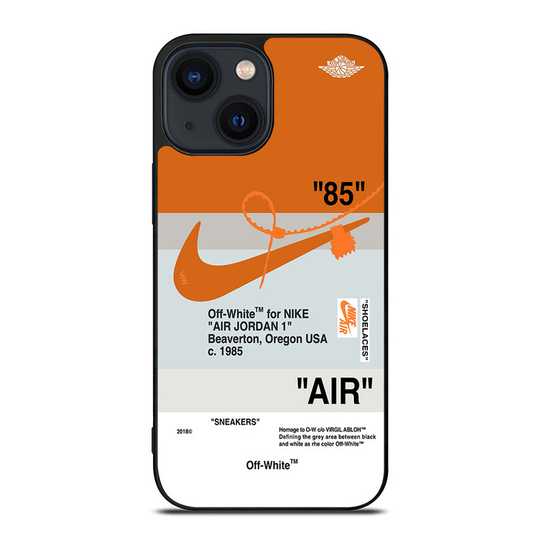 NIKE AIR JORDAN 1 OFF WHITE ORANGE iPhone 14 Plus Case Cover
