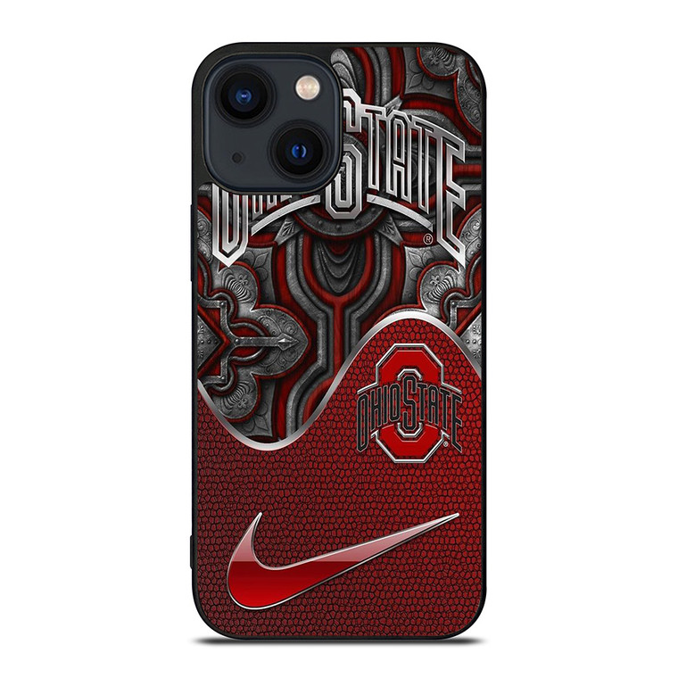 OHIO STATE BUCKEYES METAL EMBLEM iPhone 14 Plus Case Cover