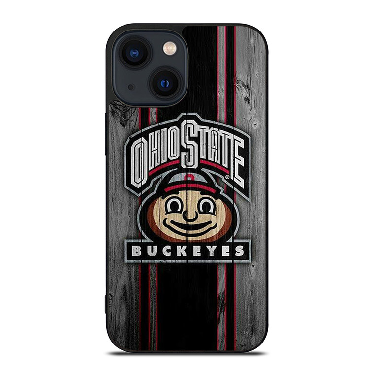 OHIO STATE BUCKEYES WOOD ICON iPhone 14 Plus Case Cover