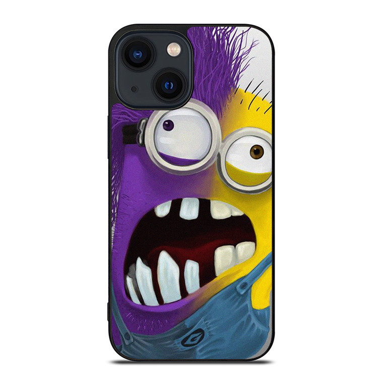 PURPLE HALF MINION CARTOON iPhone 14 Plus Case Cover PURPLE HALF MINION CARTOON iPhone 14 Plus Case Cover