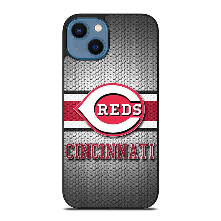 CINCINNATI RED BASEBALL METAL LOGO iPhone 14 Case Cover