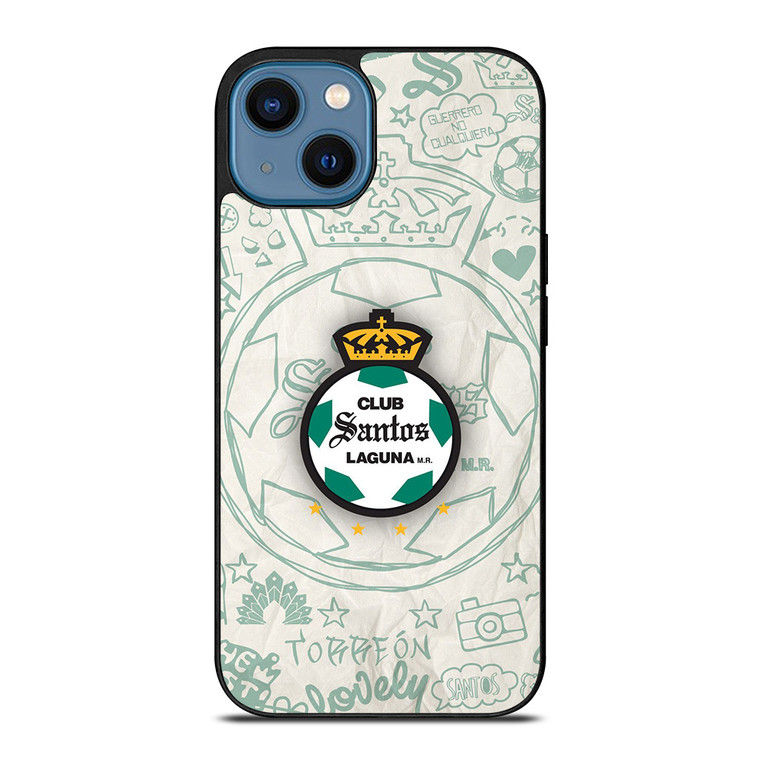CLUB SANTOS LAGUNA SCRIBBLE LOGO iPhone 14 Case Cover
