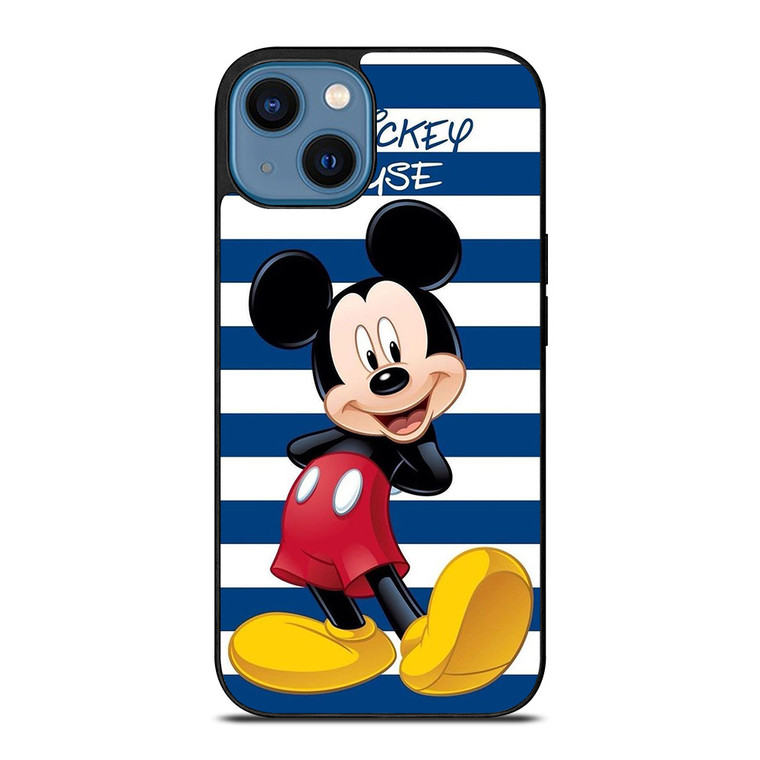 DISNEY MICKEY MOUSE BLUE STRIPE iPhone 14 Case Cover
