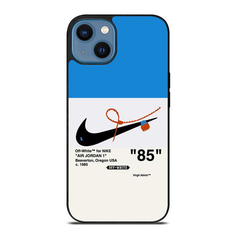 NIKE AIR JORDAN 1OFF WHITE BLUE iPhone 14 Case Cover NIKE AIR JORDAN 1OFF WHITE BLUE iPhone 14 Case Cover