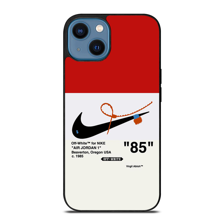 NIKE AIR JORDAN 1OFF WHITE RED iPhone 14 Case Cover NIKE AIR JORDAN 1OFF WHITE RED iPhone 14 Case Cover