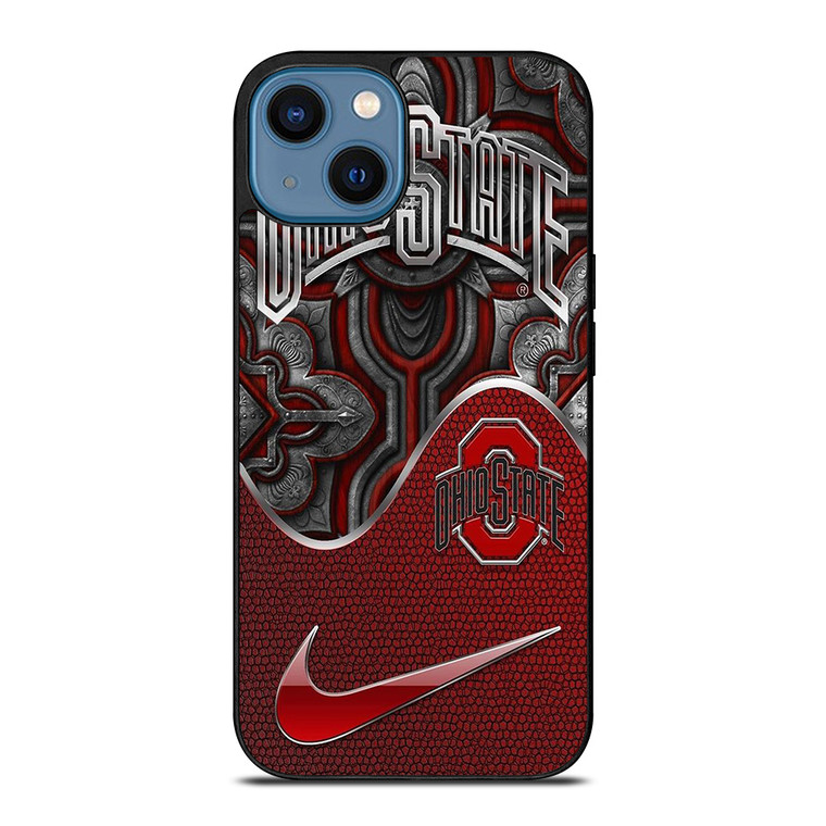 OHIO STATE BUCKEYES METAL EMBLEM iPhone 14 Case Cover