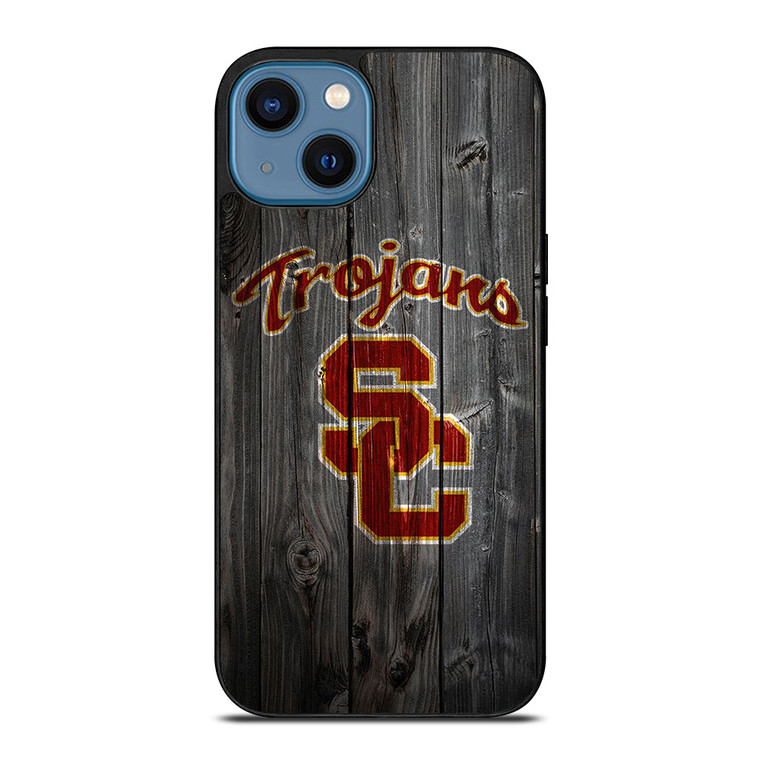 USC TROJANS WOOD LOGO iPhone 14 Case Cover