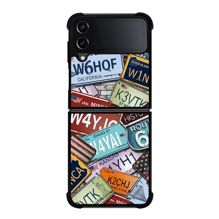 CLASSIC AMERICAN CAR PLATE Samsung Galaxy Z Flip 4 Case Cover