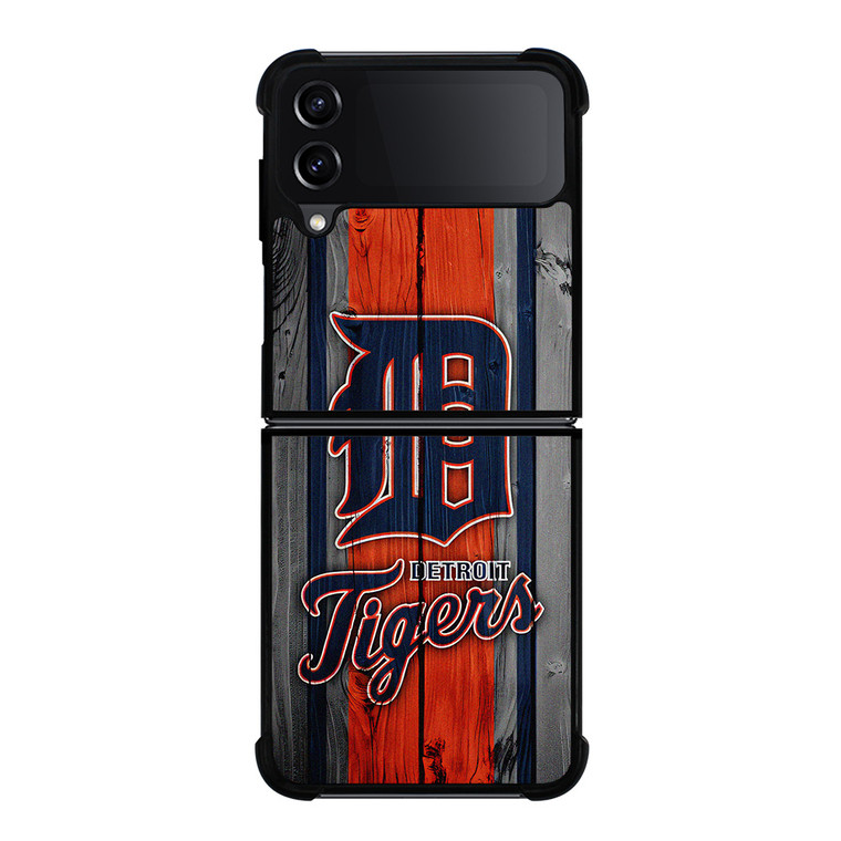DETROIT TIGERS FOOTBALL WOOD LOGO Samsung Galaxy Z Flip 4 Case Cover