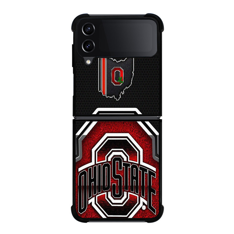 OHIO STATE BUCKEYES SYMBOL METAL Samsung Galaxy Z Flip 4 Case Cover