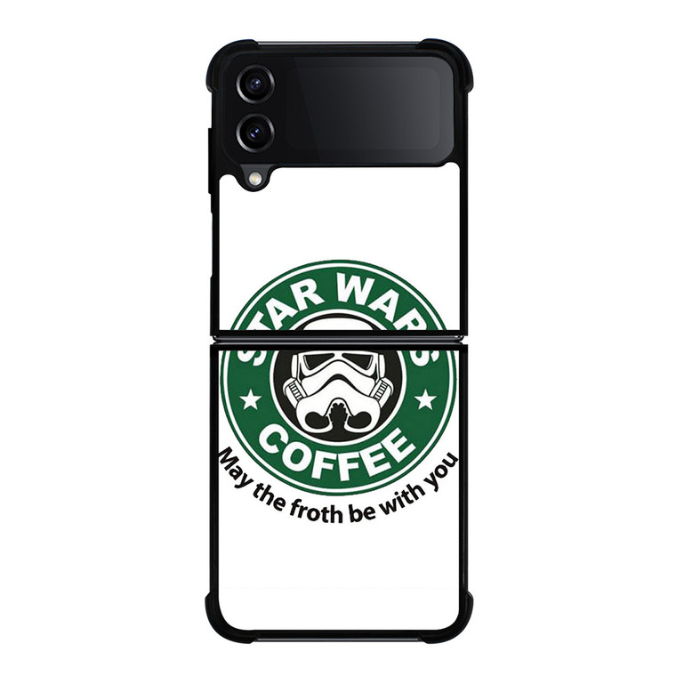 STARBUCKS COFFEE STAR WARS MAY THE FROTH BE WITH YOU Samsung Galaxy Z Flip 4 Case Cover