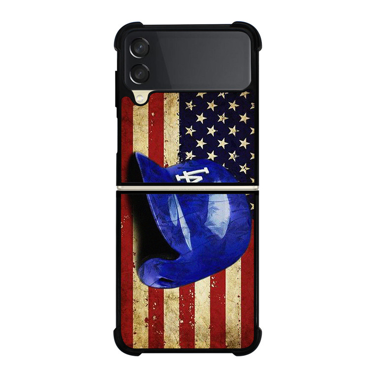 LOS ANGELES DODGERS LA BASEBALL HELMET Samsung Galaxy Z Flip 3 Case Cover