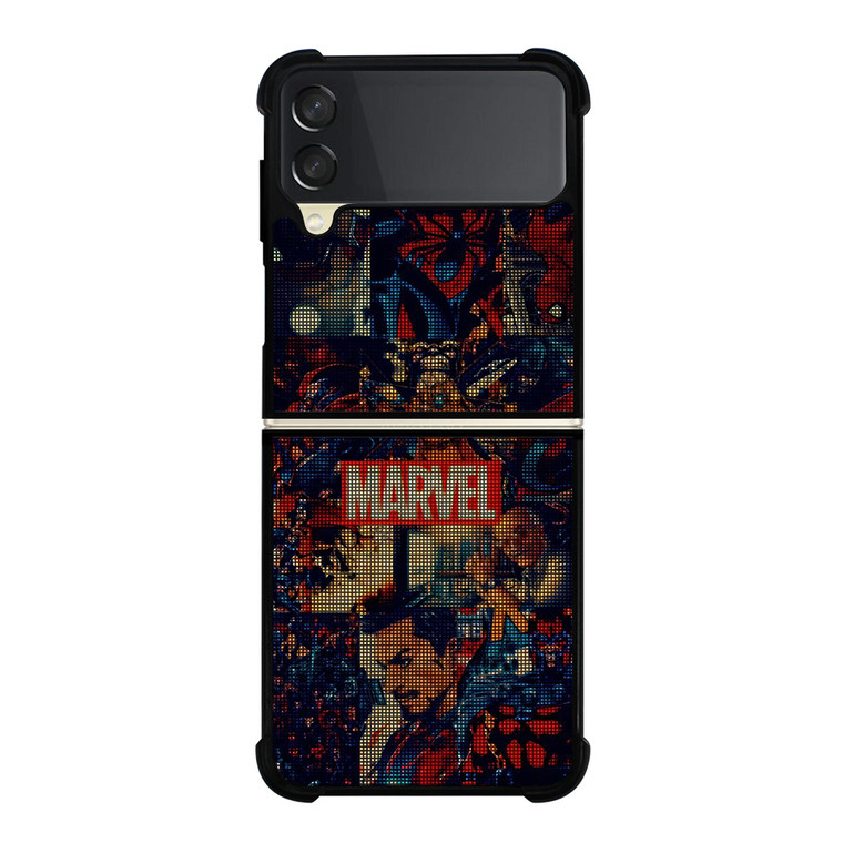 MARVEL COMICS HALFTONE COLLAGE Samsung Galaxy Z Flip 3 Case Cover