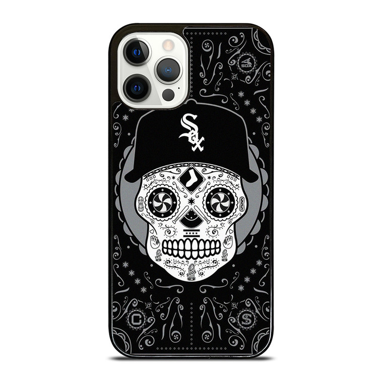 CHICAGO WHITE SOX SKULL PATTERN  iPhone 12 Pro Case Cover