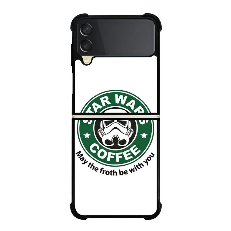STARBUCKS COFFEE STAR WARS MAY THE FROTH BE WITH YOU Samsung Galaxy Z Flip 3 Case Cover