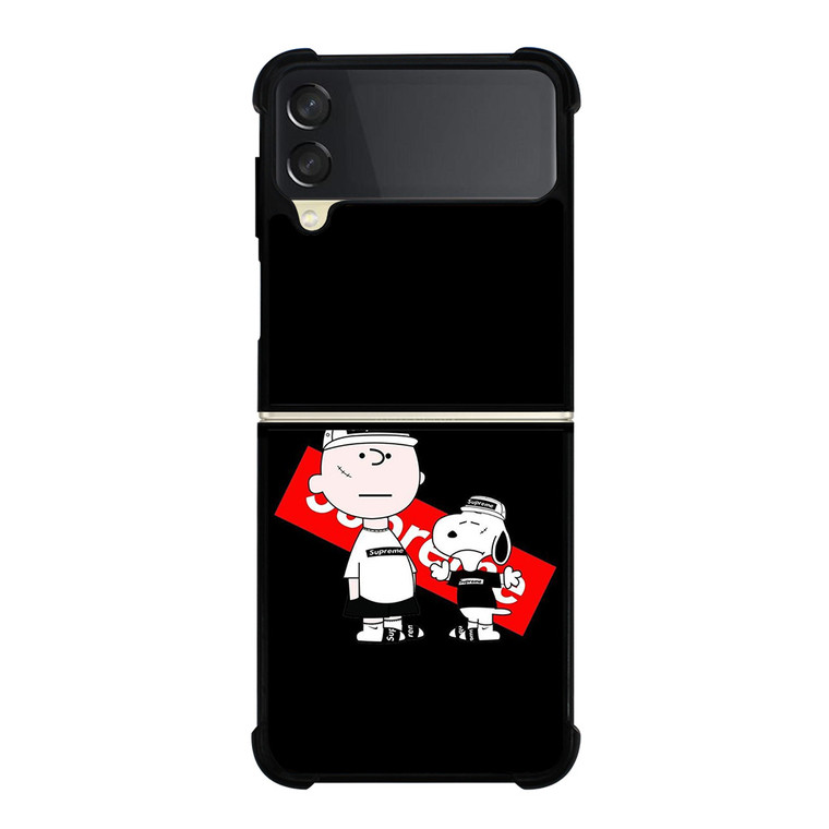 SUPREME SNOOPY AND CHARLIE BROWN Samsung Galaxy Z Flip 3 Case Cover