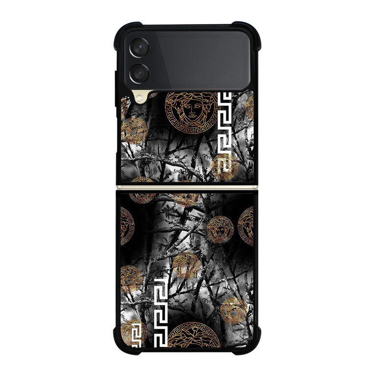 VERCASE CAMO LEAF BLACK WHITE Samsung Galaxy Z Flip 3 Case Cover