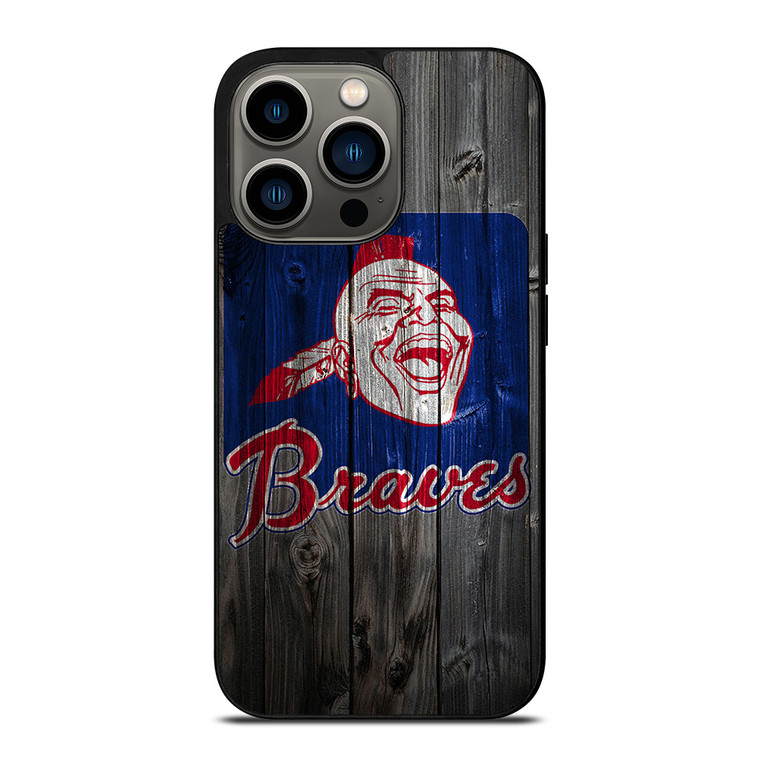ATLANTA BRAVES BASEBALL WOODEN SYMBOL iPhone 13 Pro Case Cover