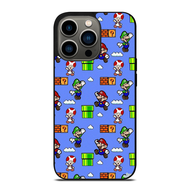 MARIO BROS LUIGI TOAD CUTE PATTERN iPhone 13 Pro Case Cover