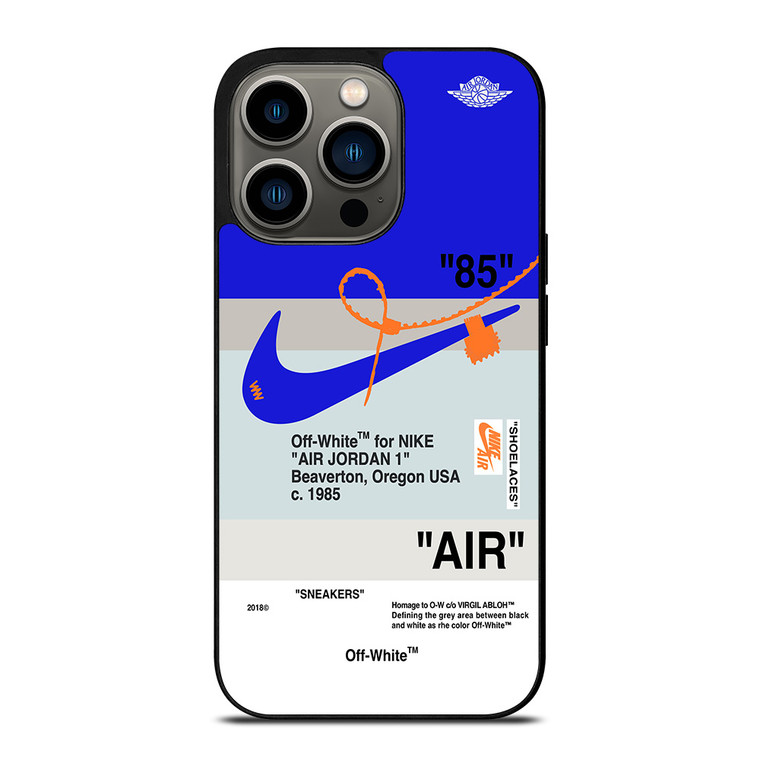 NIKE AIR JORDAN 1 OFF WHITE BLUE iPhone 13 Pro Case Cover