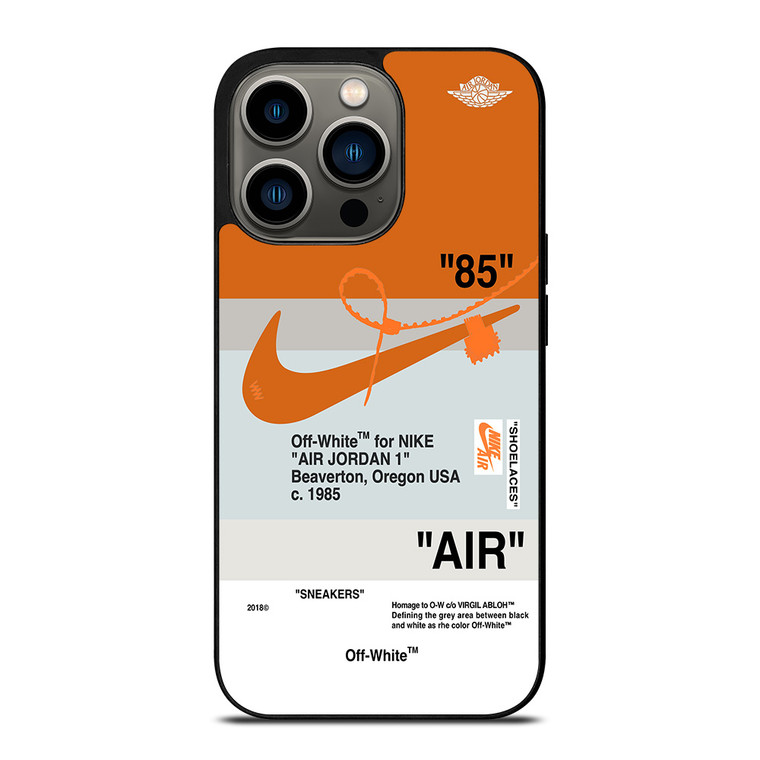 NIKE AIR JORDAN 1 OFF WHITE ORANGE iPhone 13 Pro Case Cover