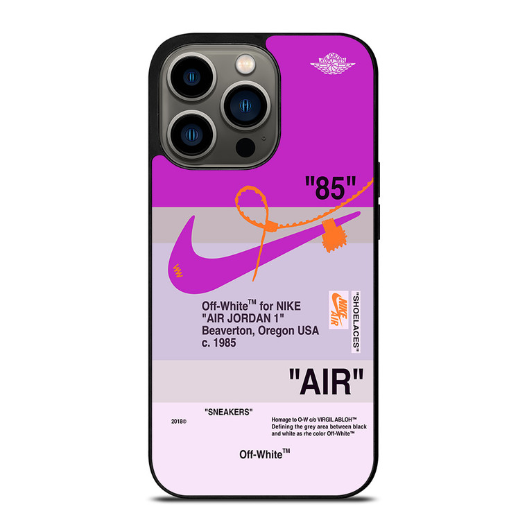 NIKE AIR JORDAN 1 OFF WHITE PURPLE iPhone 13 Pro Case Cover