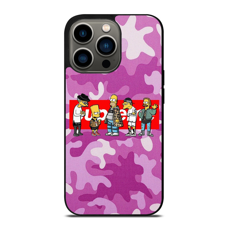 SUPREME THE SIMPSONS CAMO PURPLE iPhone 13 Pro Case Cover