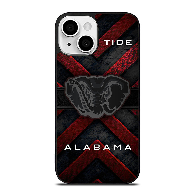 ALABAMA CRIMSON ROLL TIDE METAL EMBLEM iPhone 13 Mini Case Cover