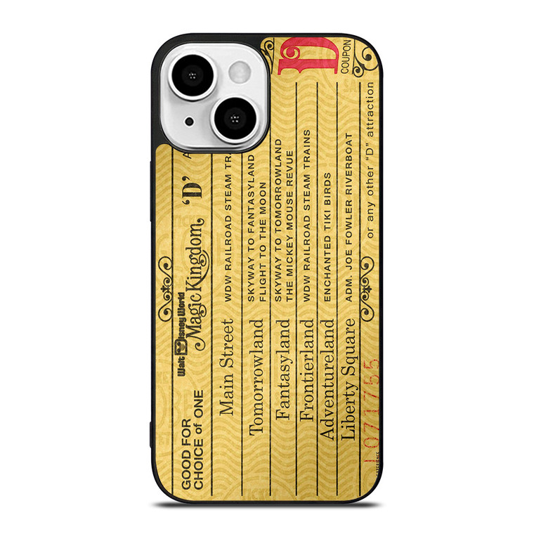 DISNEY WORLD TICKET iPhone 13 Mini Case Cover