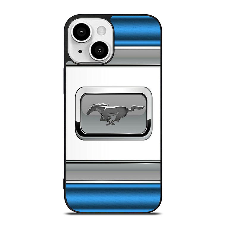 FORD MUSTANG BLUE METAL EMBLEM iPhone 13 Mini Case Cover