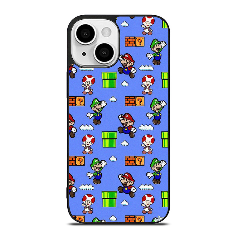 MARIO BROS LUIGI TOAD CUTE PATTERN iPhone 13 Mini Case Cover