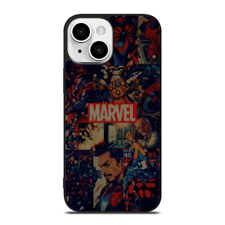 MARVEL COMICS HALFTONE COLLAGE iPhone 13 Mini Case Cover