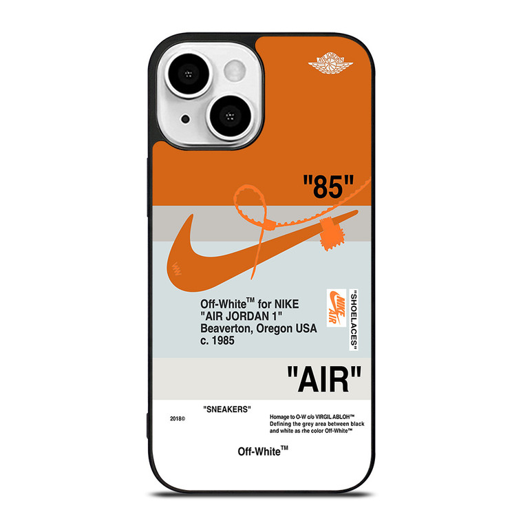 NIKE AIR JORDAN 1 OFF WHITE ORANGE iPhone 13 Mini Case Cover