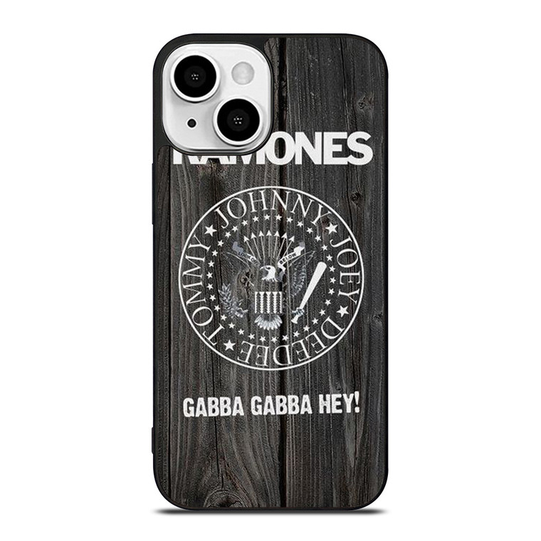 RAMONES BAND WOOD BADGE iPhone 13 Mini Case Cover