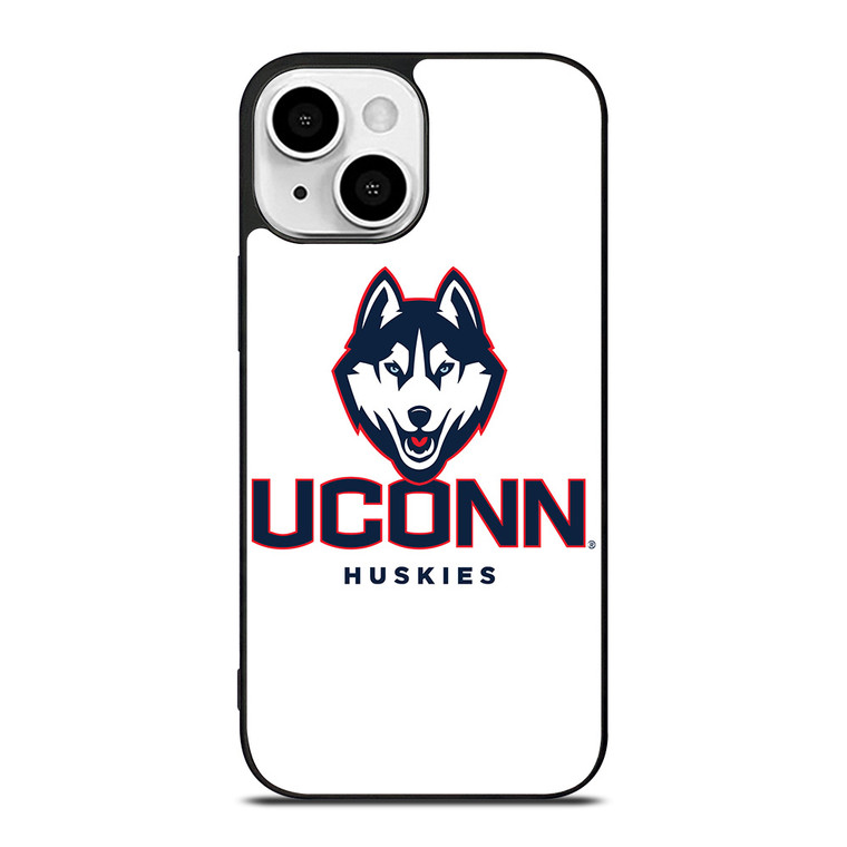 UCONN HUSKIES WHITE LOGO iPhone 13 Mini Case Cover