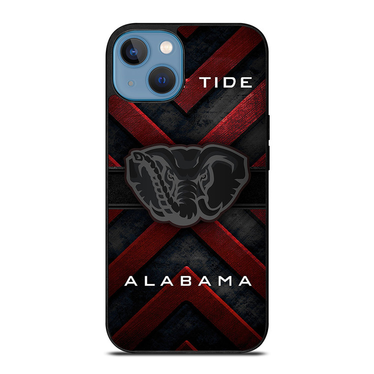 ALABAMA CRIMSON ROLL TIDE METAL EMBLEM iPhone 13 Case Cover