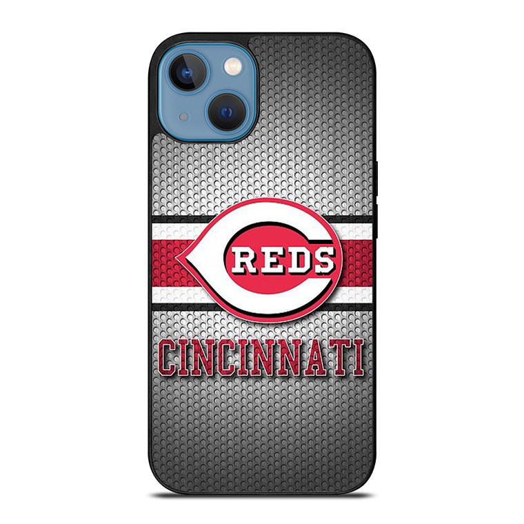 CINCINNATI RED BASEBALL METAL LOGO iPhone 13 Case Cover