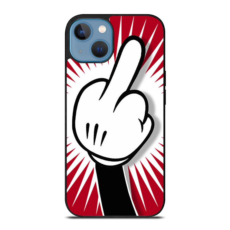 DISNEY MICKEY MOUSE MIDDLE FINGER FUNNY iPhone 13 Case Cover