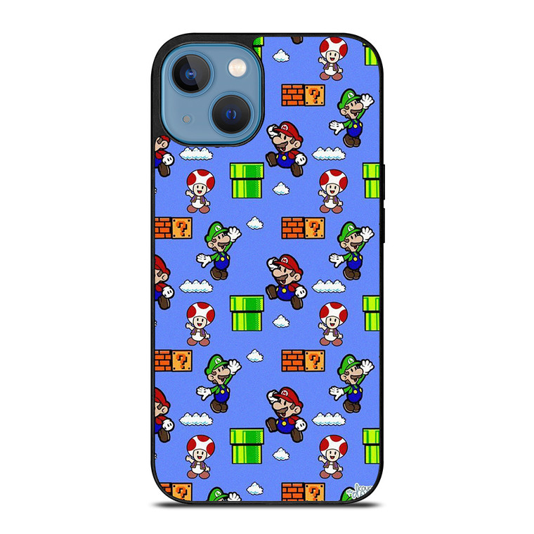 MARIO BROS LUIGI TOAD CUTE PATTERN iPhone 13 Case Cover