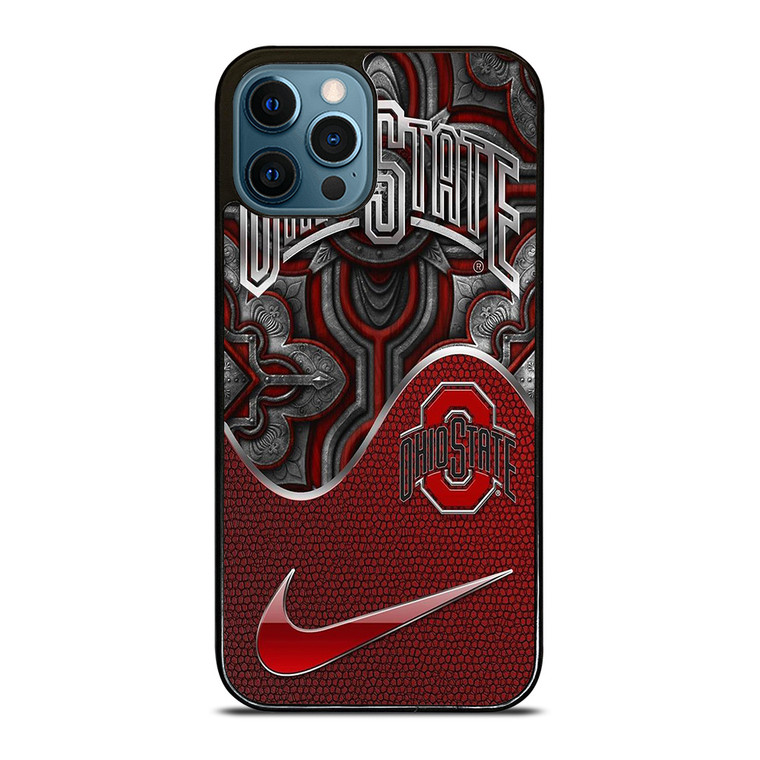 OHIO STATE BUCKEYES METAL EMBLEM iPhone 12 Pro Max Case Cover