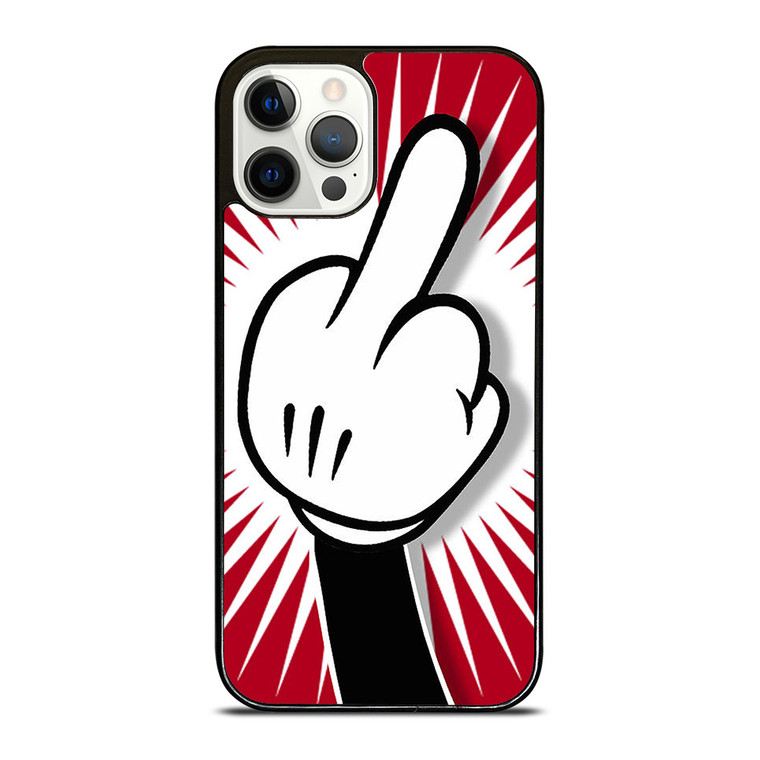 DISNEY MICKEY MOUSE MIDDLE FINGER FUNNY iPhone 12 Pro Case Cover