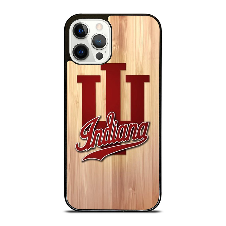 INDIANA HOOSIERS WOOD LOGO iPhone 12 Pro Case Cover