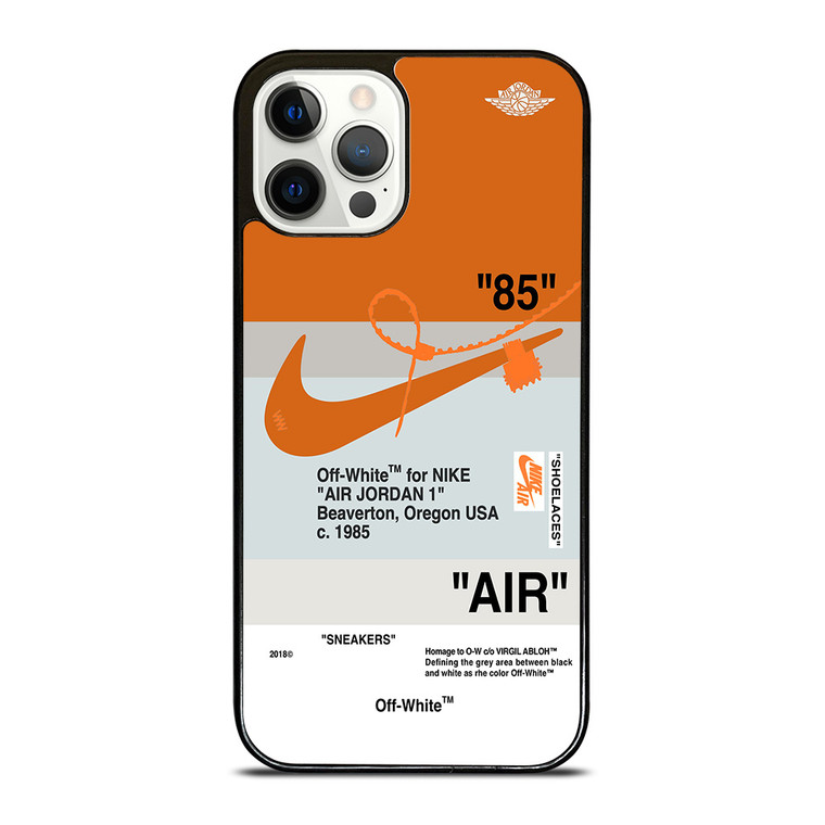 NIKE AIR JORDAN 1 OFF WHITE ORANGE iPhone 12 Pro Case Cover