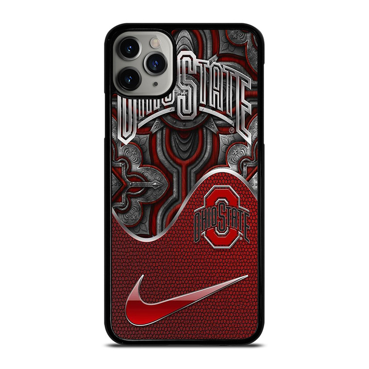 OHIO STATE BUCKEYES METAL EMBLEM iPhone 11 Pro Max Case Cover
