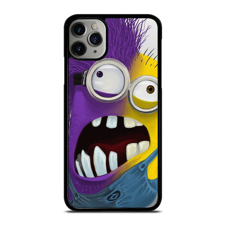 PURPLE HALF MINION CARTOON iPhone 11 Pro Max Case Cover