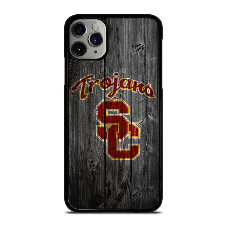 USC TROJANS WOOD LOGO iPhone 11 Pro Max Case Cover
