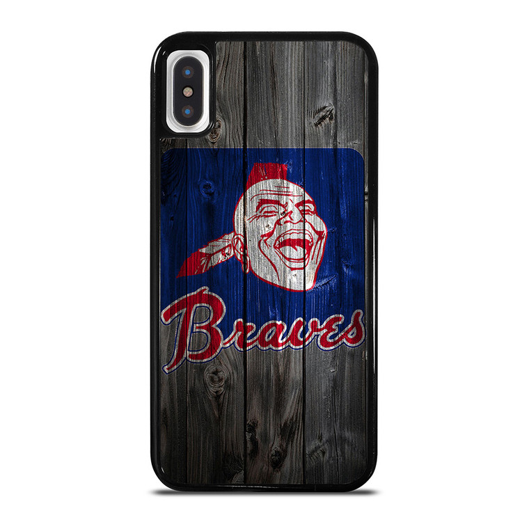 ATLANTA BRAVES BASEBALL WOODEN SYMBOL iPhone X / XS Case Cover
