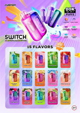 SUONON SWITCH BATTERY & 2 PODS - 80K PUFFS - 5% NIC - 5CT DISPLAY