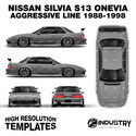 Nissan Silvia S13 Onevia Origin Labo Aggressive Line 1988-1998 - Full Car template | Glossy