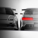 Nissan Silvia S13 Onevia Origin Labo Racing Line 1988-1998 - Full Car template | Front and Rear